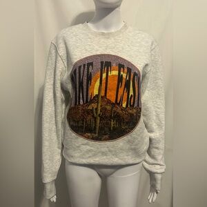Life Clothing Sz S Take It Easy Gray Sweatshirt Southwestern Desert Retro Boho